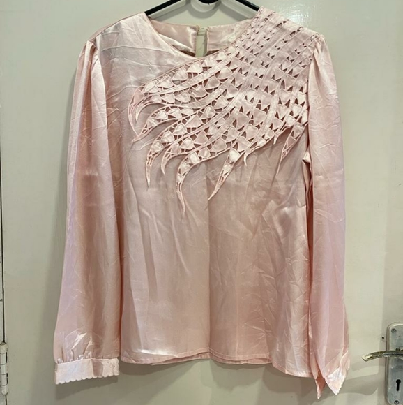 Tops - Pink satin blouse